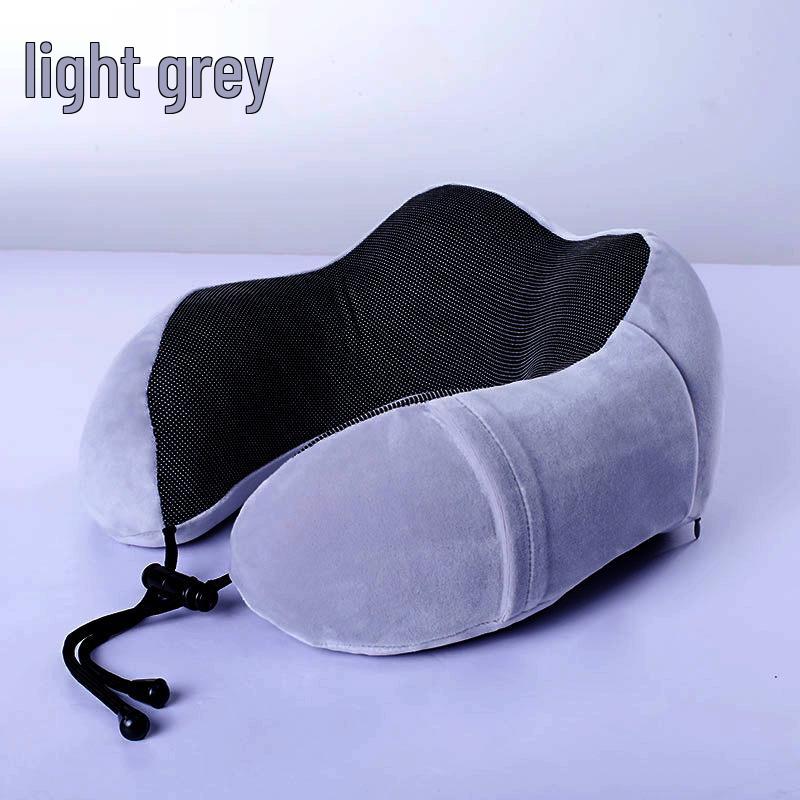 

Мультяшная серая U-образная подушка для шеи из пены с эффектом памяти для поддержки шейного отдела позвоночника, моющаяся наволочка, идеально подходит для путешествий