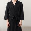 Men Bathrobe Solid Color V Neck Cardigan Water Absorption Oversize Male Pajamas