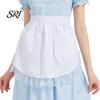 Vintage Kitchen Apron Half with Butterfly Bow & Pockets Lace Hem Waist for Lightweight Coffee Shop Bistro Adjustable Ties Cafe Server Waitress