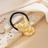 Zinc Zinc Alloy Ponytail Hair Rope Gold Hair Scrunchie Light Luxury Metal Braid Rubber Band  Y2K