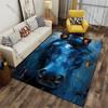 Majestic artistic blue horse carpet Yoga living room room decor children's crawling mat doormat area rug games mat