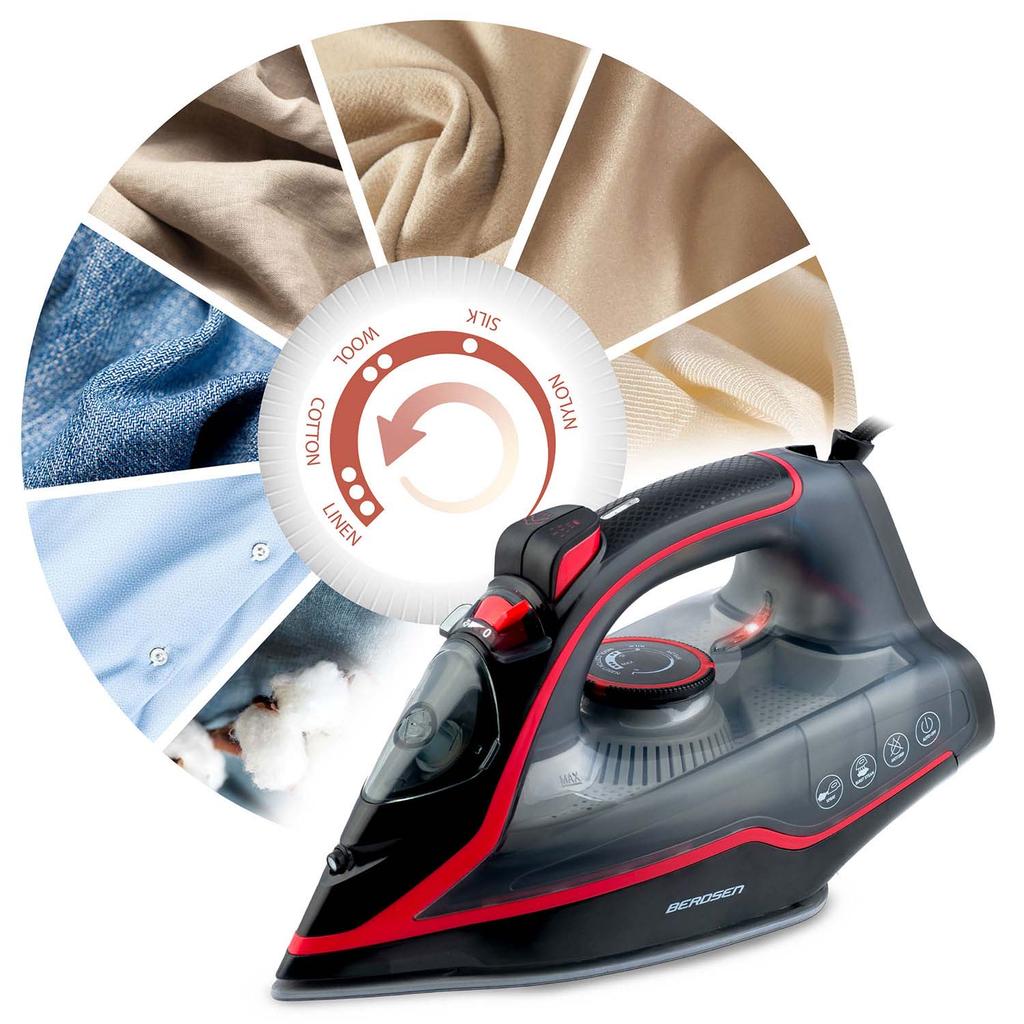 Steam Iron 2600W Berdsen Bd-331 Ceramic Coating Vertical Operation