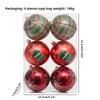 6pcs New Plastics Christmas Ball Pendant Paintings 8cm Xmas Tree Ornament Xmas Tree Charm Party Decoration