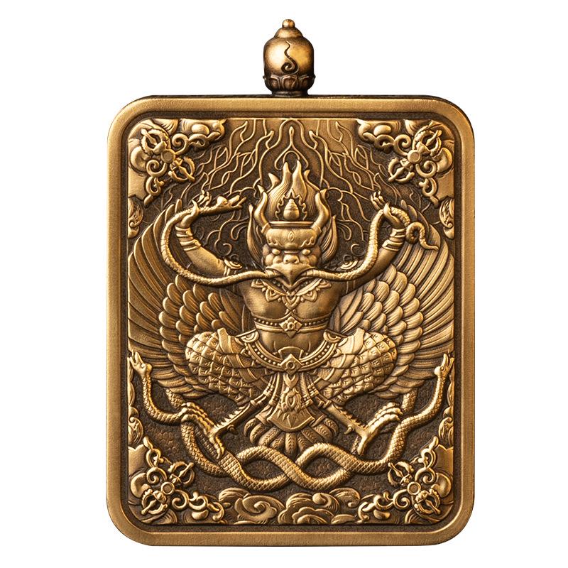 Authentic Brass Vajra Gawa Box: Retro Tibetan Tangka Art Piece