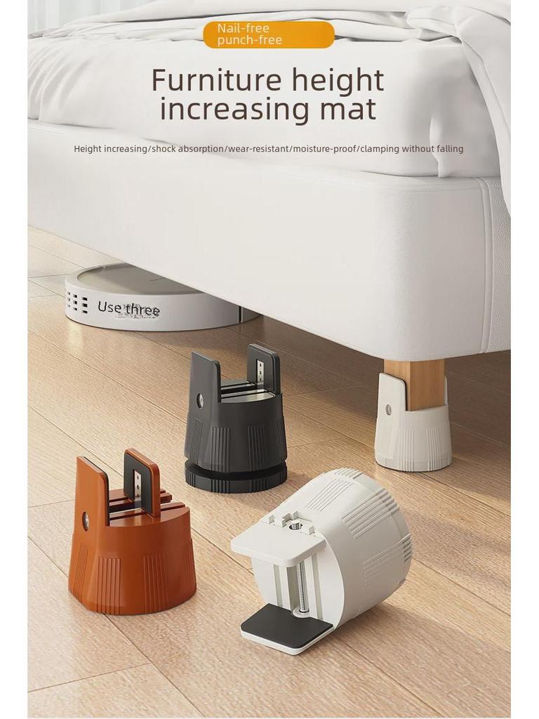 Adjustable Furniture Feet: Heightened Bed, Table, Sofa & TV Cabinet Support Pads