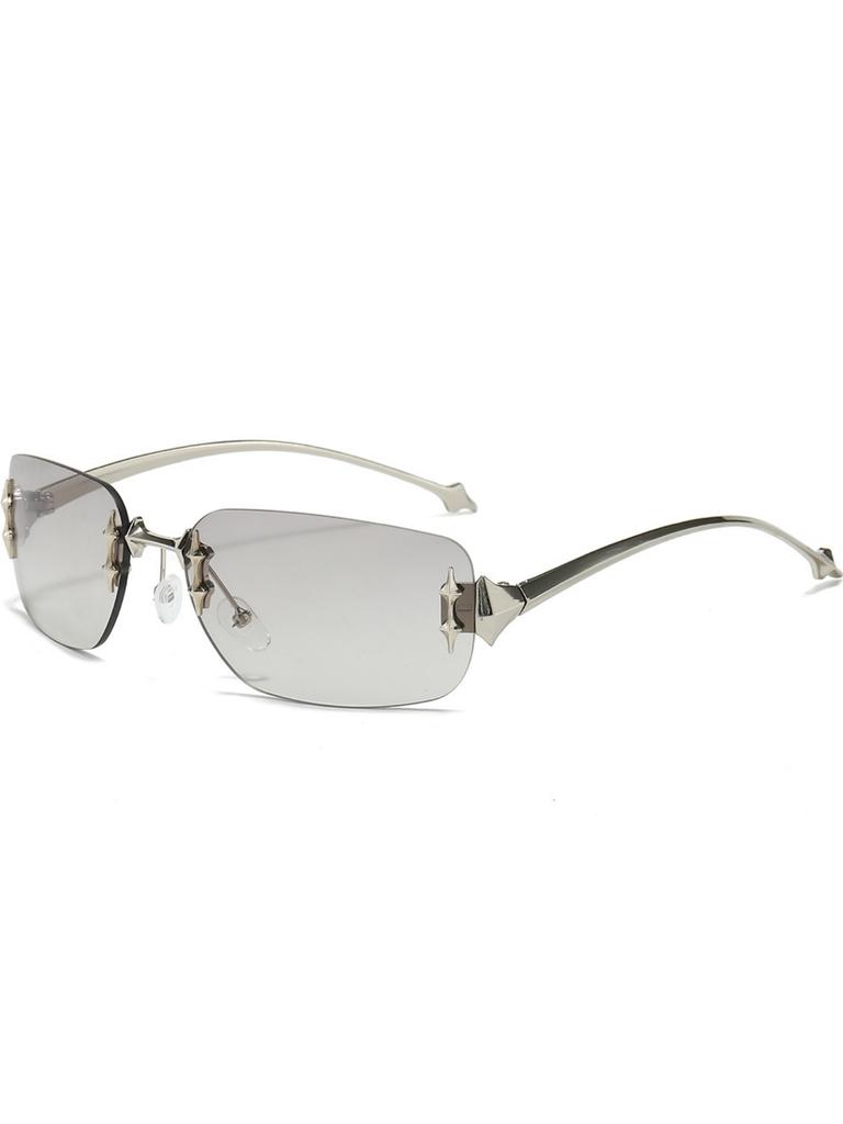 Durable High Quality Trendy new demon element rimless sunglasses personality Miding decorative sunglasses trend y2k