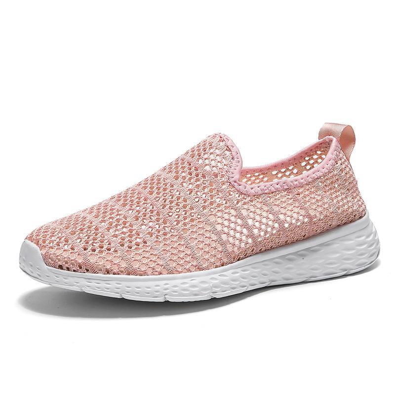 2025 summer foreign trade breathable mesh casual sports Korean version net shoes light one pedal lazy shoes spot