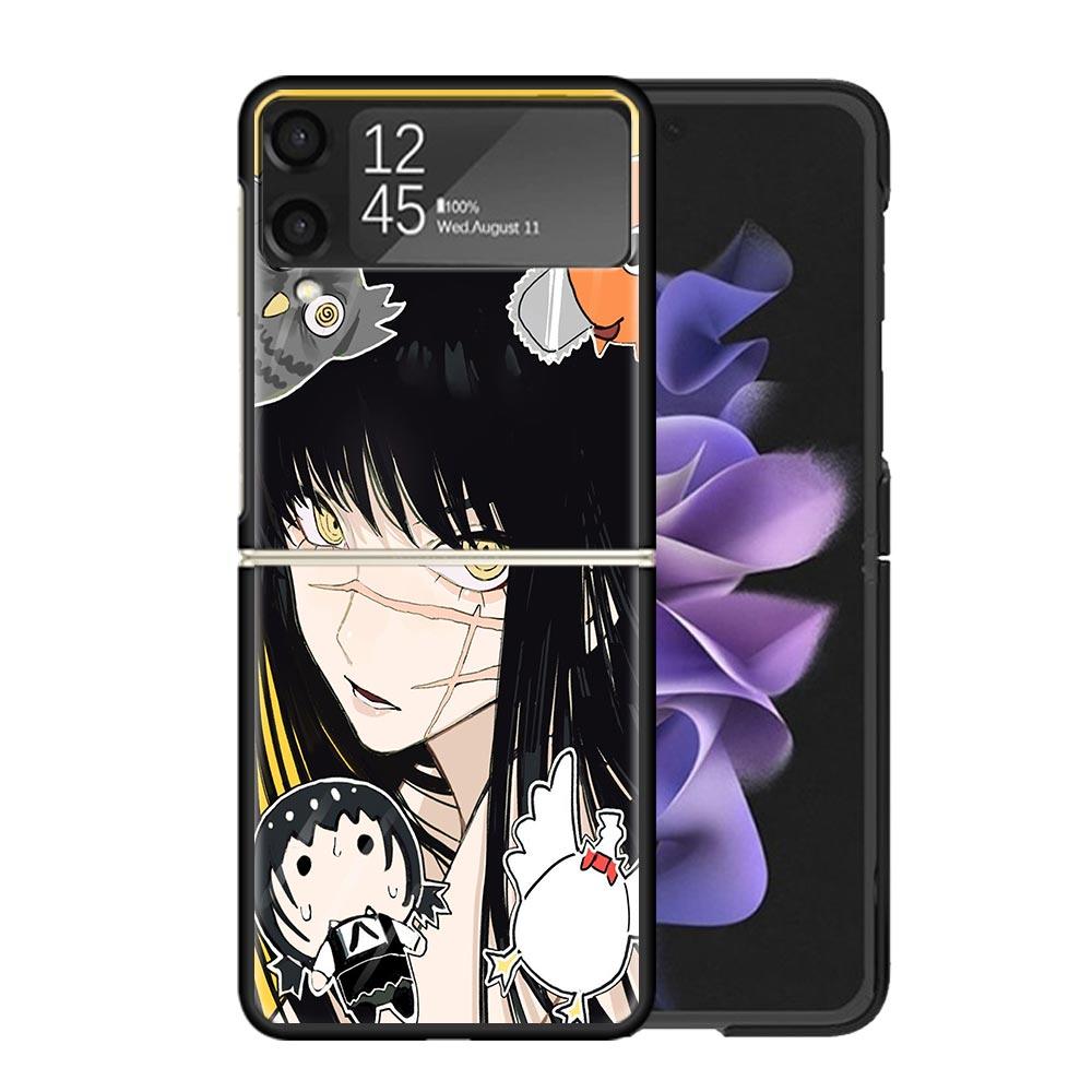 C-Chainsaw Mans Yoru War Devil Cases For Samsung Galaxy Z Flip 4 5 6 7 3 Z Flip7 Flip6 Flip4 Flip5 Flip3 5G Hard Shockproof Fund