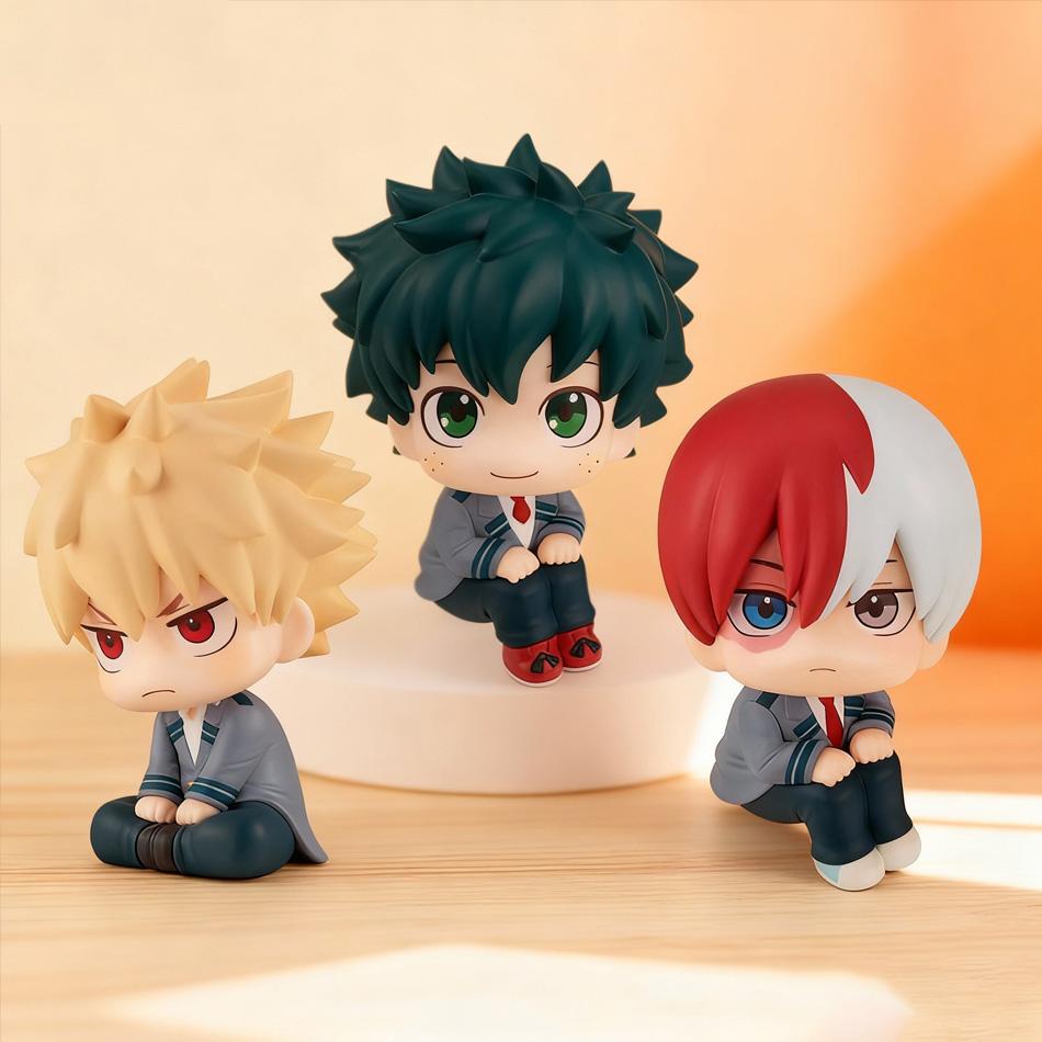 Bestseller! Super Cute Chibi Academy-Style PVC Figures (Izuku Midoriya / Katsuki Bakugo / So Todoroki) – Collectible Toy