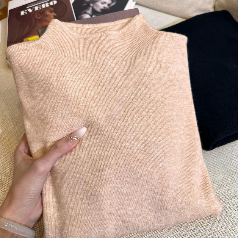 Casual Turtleneck Knitted Long-sleeved Base Shirt Women's Winter Autumn Solid Slim Warm Sweater Korean Version Simple Tops Underwear