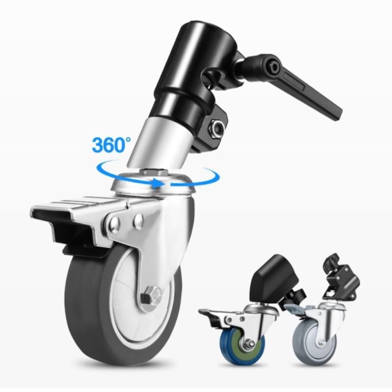 Heavy Duty Rolling Light Stand with Swiveling Casters 360 Degree Rotating for Photographers and Video Production Teams