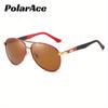 PolarAce Unisex Vintage Krötenbrille Großrahmen Doppelsteg Federbügel Polarisiert Fahrsonnenbrille, UV400
