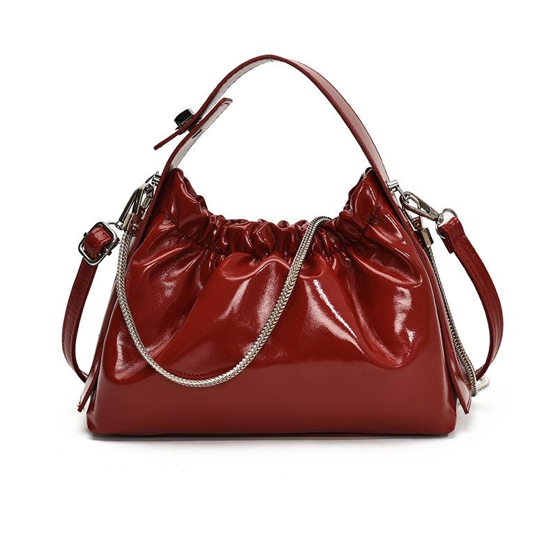 

Маленькая сумка плиссированная цепочка женская ранняя осень новая мода деловая сумка через плечо красный