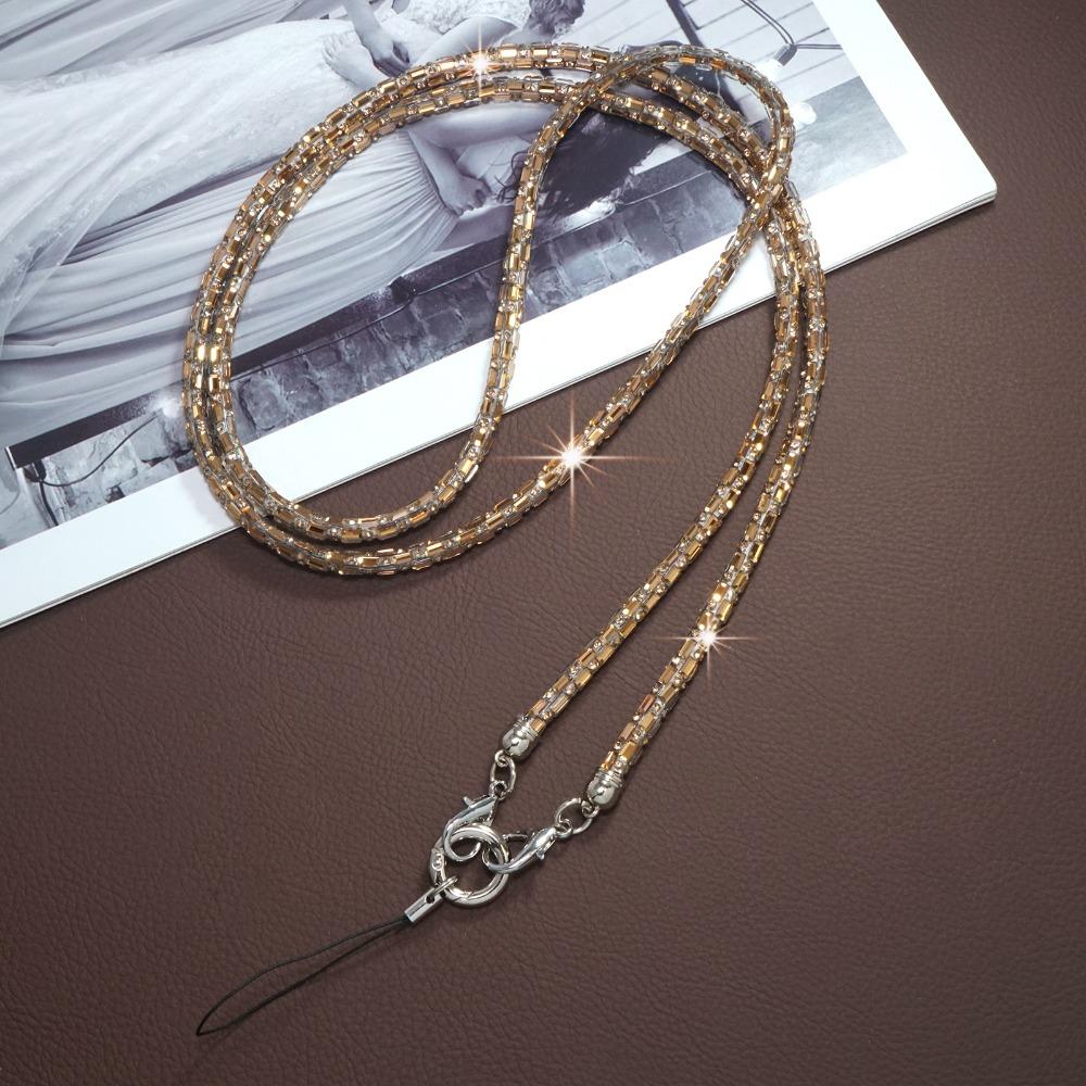 

Блестящий Стразы Шнурок для телефона Яркая Цепочка-ремешок для чехла телефона Аксессуары для телефона золотой