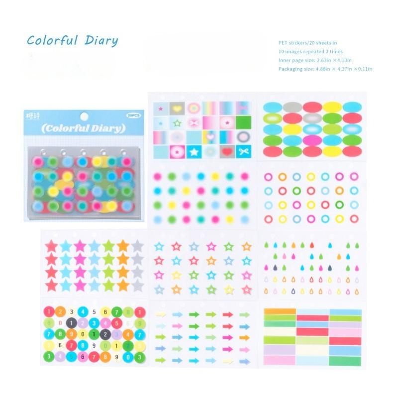 PET Loseblatt Perforierte Stanzaufkleber Rainbow Story Serie Koreanische Süße Handkonto Material Dekorationsaufkleber