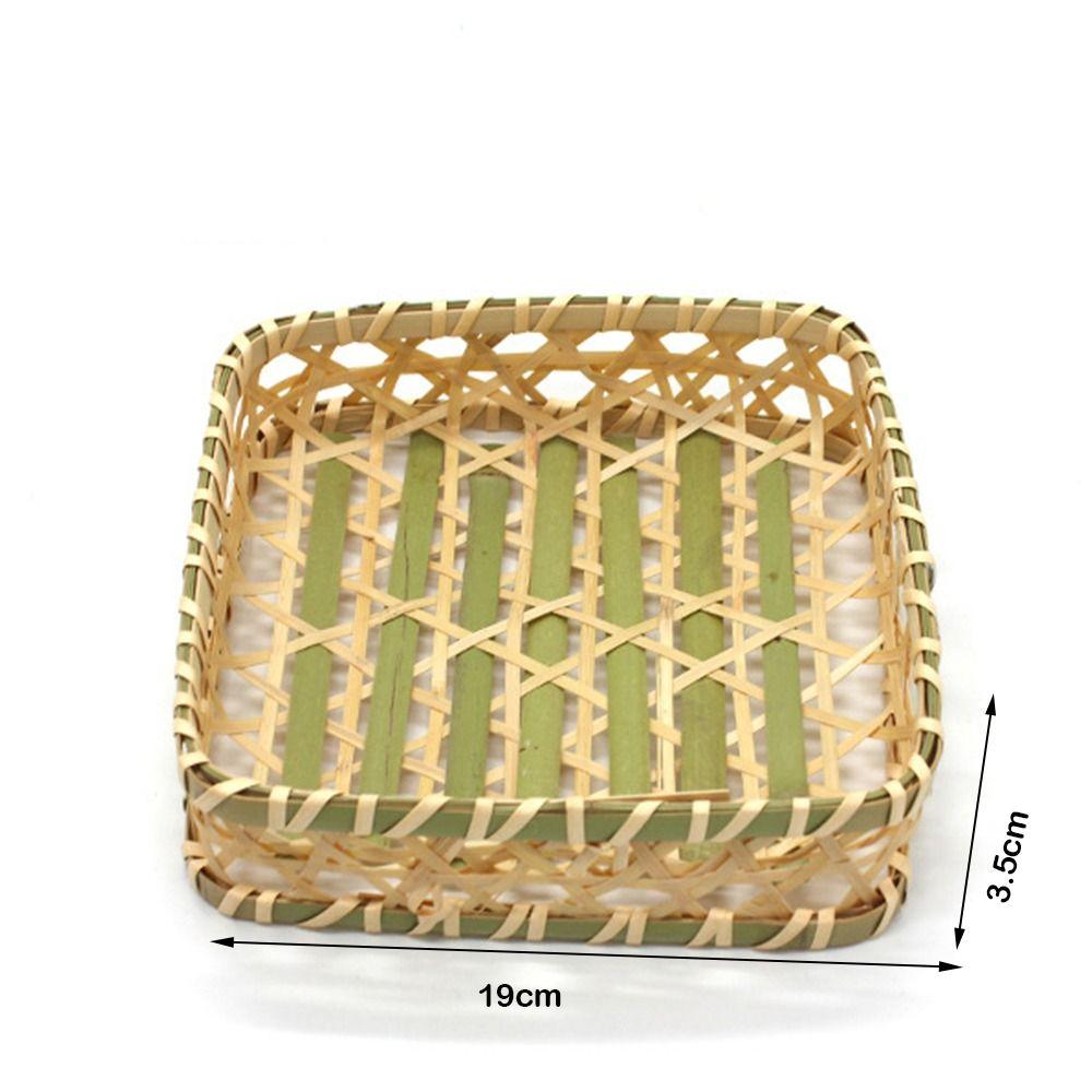 Desktop Ornament Bamboo Fruit Basket Bread Fruit Miniature Storage Baskets Creative Pastry Plate