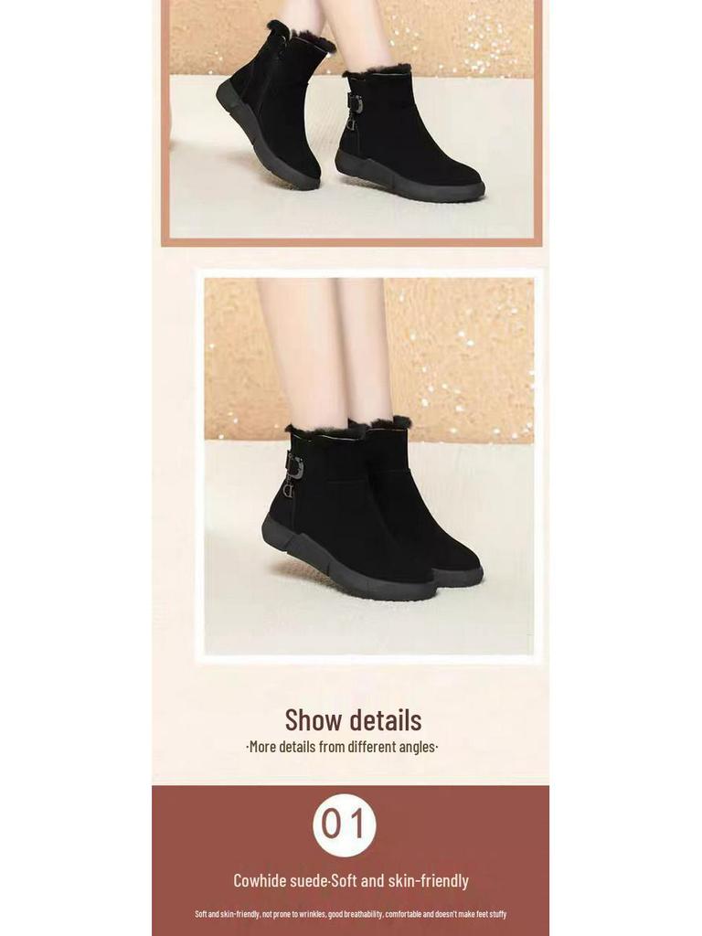 Snow Style Winter Fur Short Boots: Thick, Non-Slip, Warm, Lightweight.