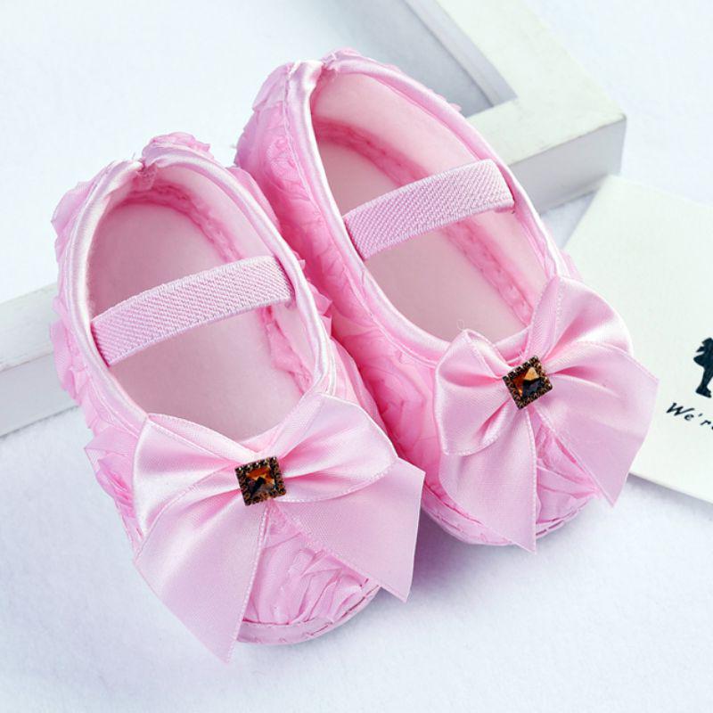 Baby Shoes Walkers  Sneakers Infant Kids Girls Rose Flowers Bow Princess Shoes