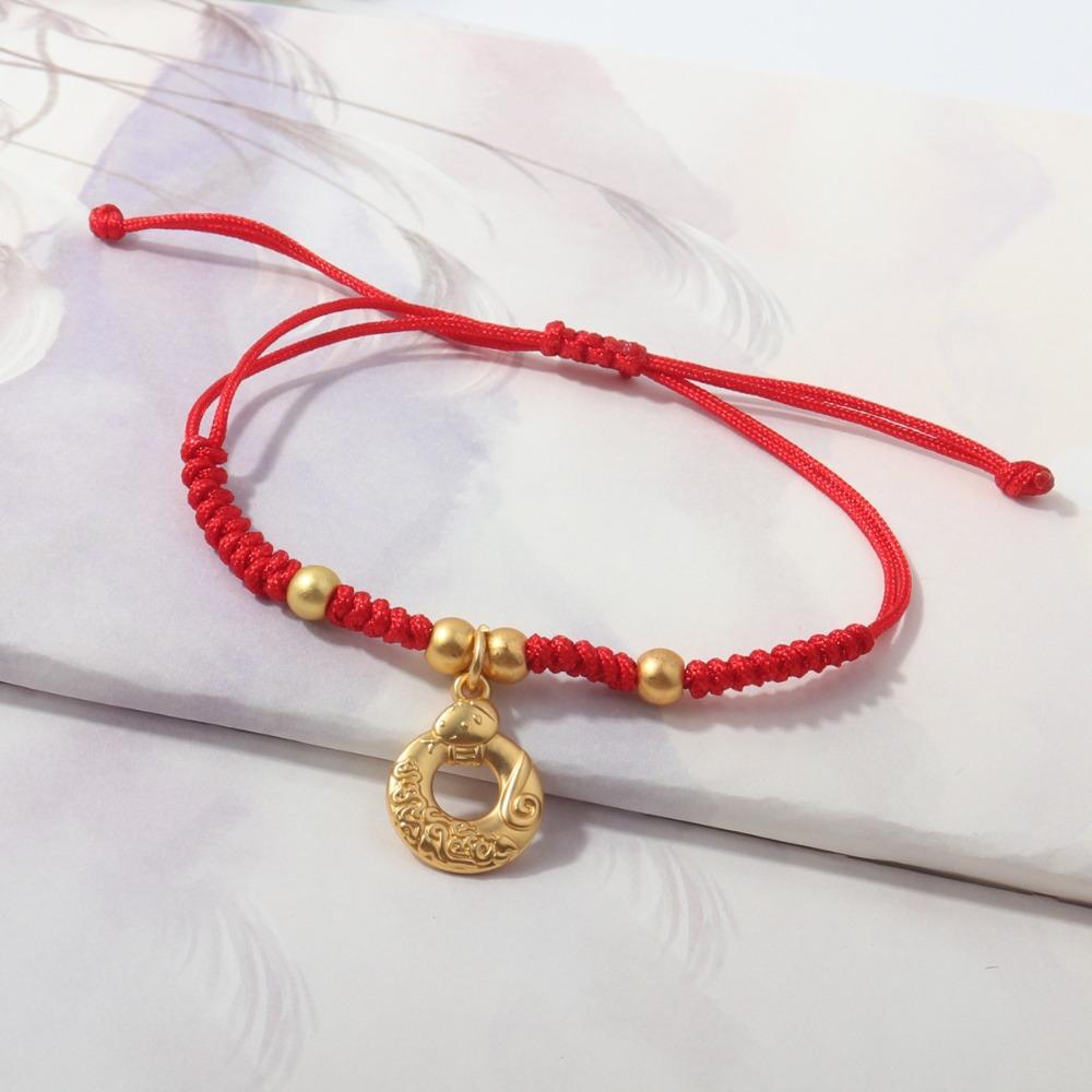 Chinese Style Lucky Red Rope New Year Fortune Bracelet Cute Snake Year Bracelet  Women