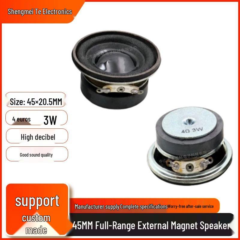 45MM Full-Range Bluetooth Speaker: 4 Ohm, 3 Watt, Foam Surround, Multimedia Projector Use