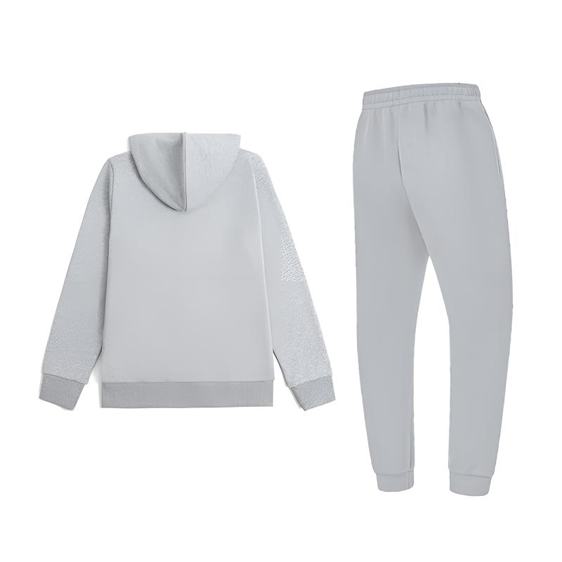 LiNing Embroidered Logo Simple Classic Versatile Loose Soft Comfortable Hooded Cardigan Long Sleeve Sweatshirt Casual Sports Suit AWDVP47-1+AKLV8AB-2