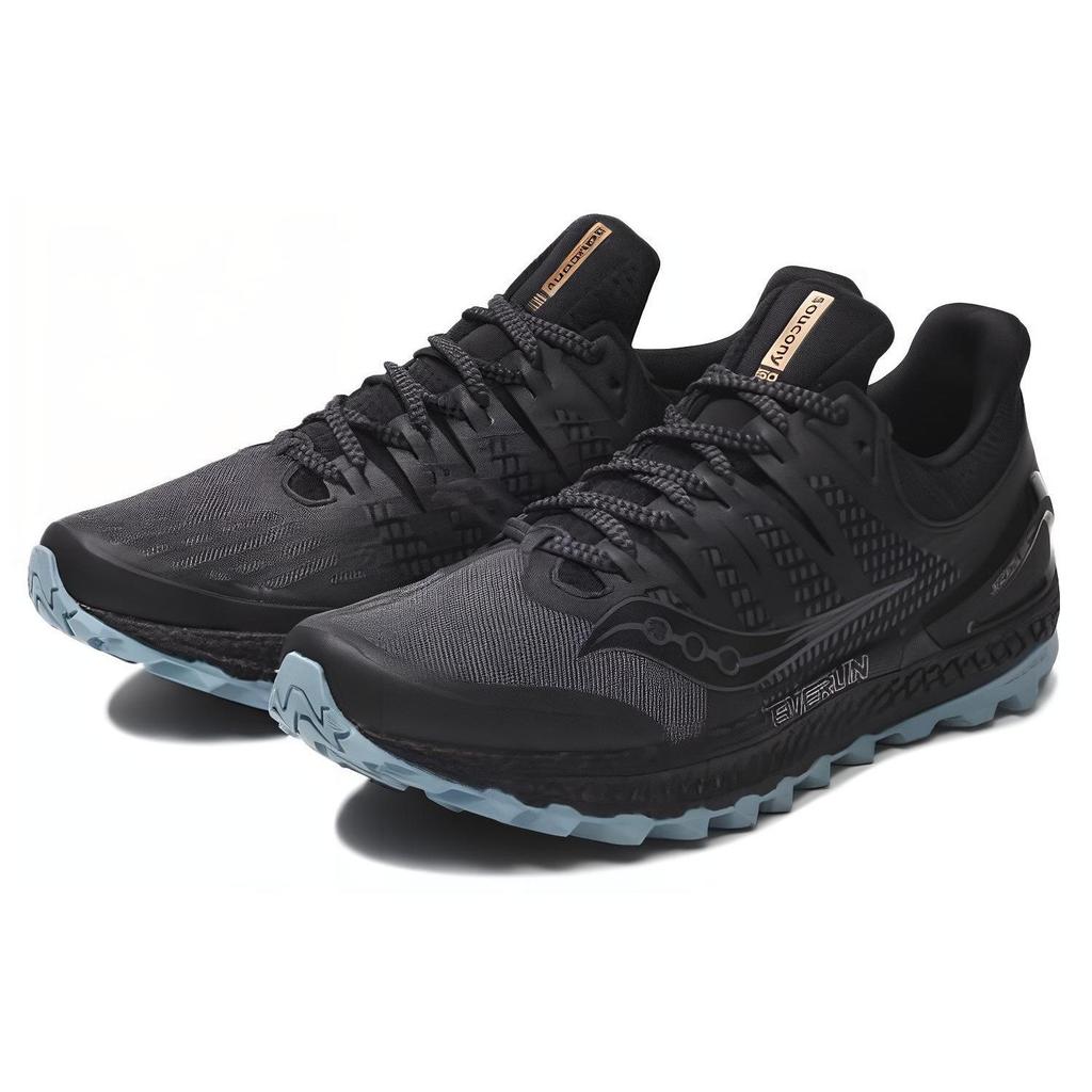 SAUCONY Comfortable Versatile Shock Absorbing Durable Low Top Casual Running Shoes Men Sneaker Black Blue S20449-3