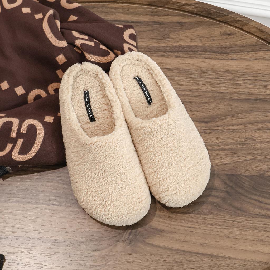 Mao Mao Shoes Women Wear Small Fragrant Wind Winter Velvet Thickened Bag Head Wool Slippers Warm Lamb Wool Beans Cotton Shoes
