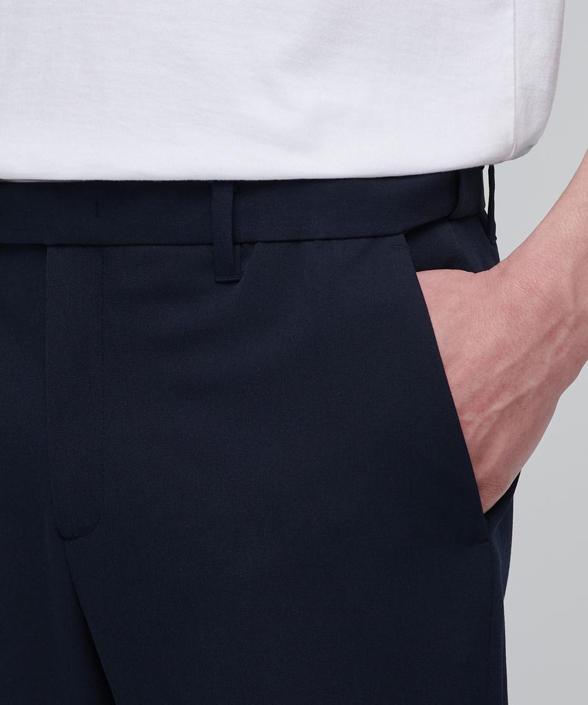 MUSINSA STANDARD Semi Bootcut Hidden Elastic Waist Slacks [Navy]
