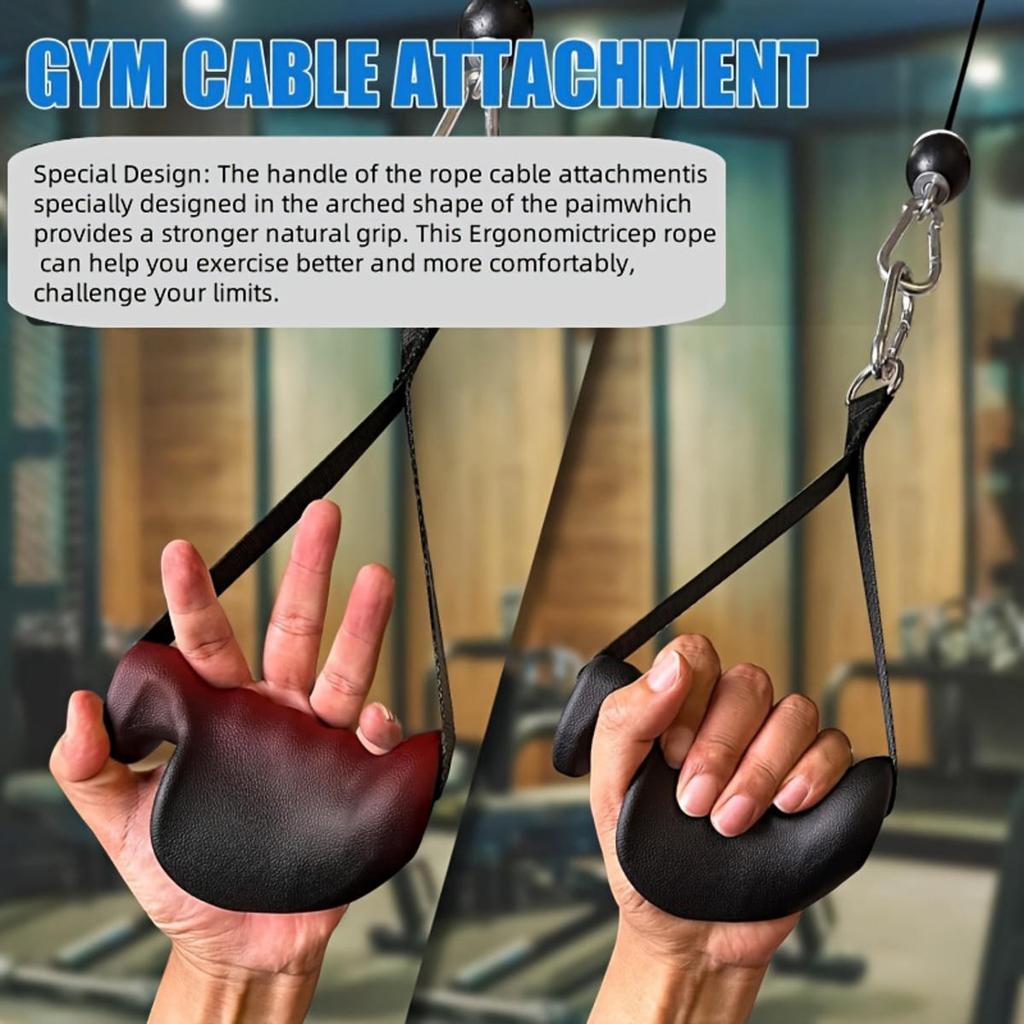 Fitness Lat Pull Down Bar Grip Pulley Cable Machine Attachments Gym Weight Lifting Rope Handle Wrist Workout Equipment