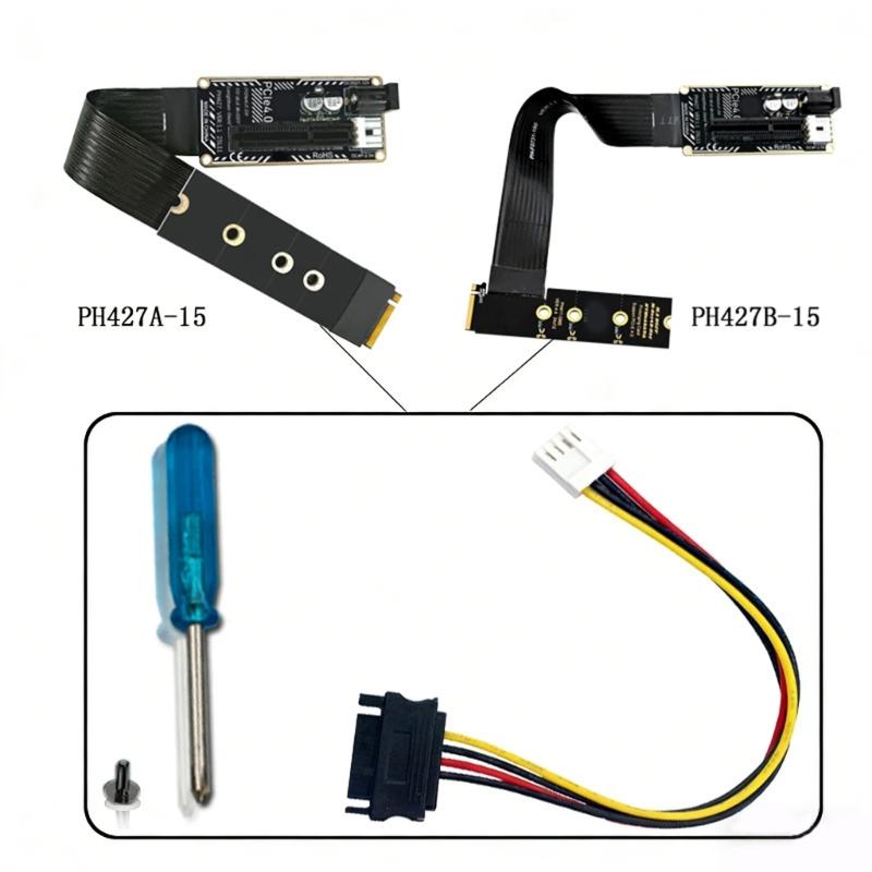 M.2 M Key Nvme To PCIe4.0 Extension Cable Adapter Data Transfer Board for 2230 2242 2260 2280 Graphics Video Card
