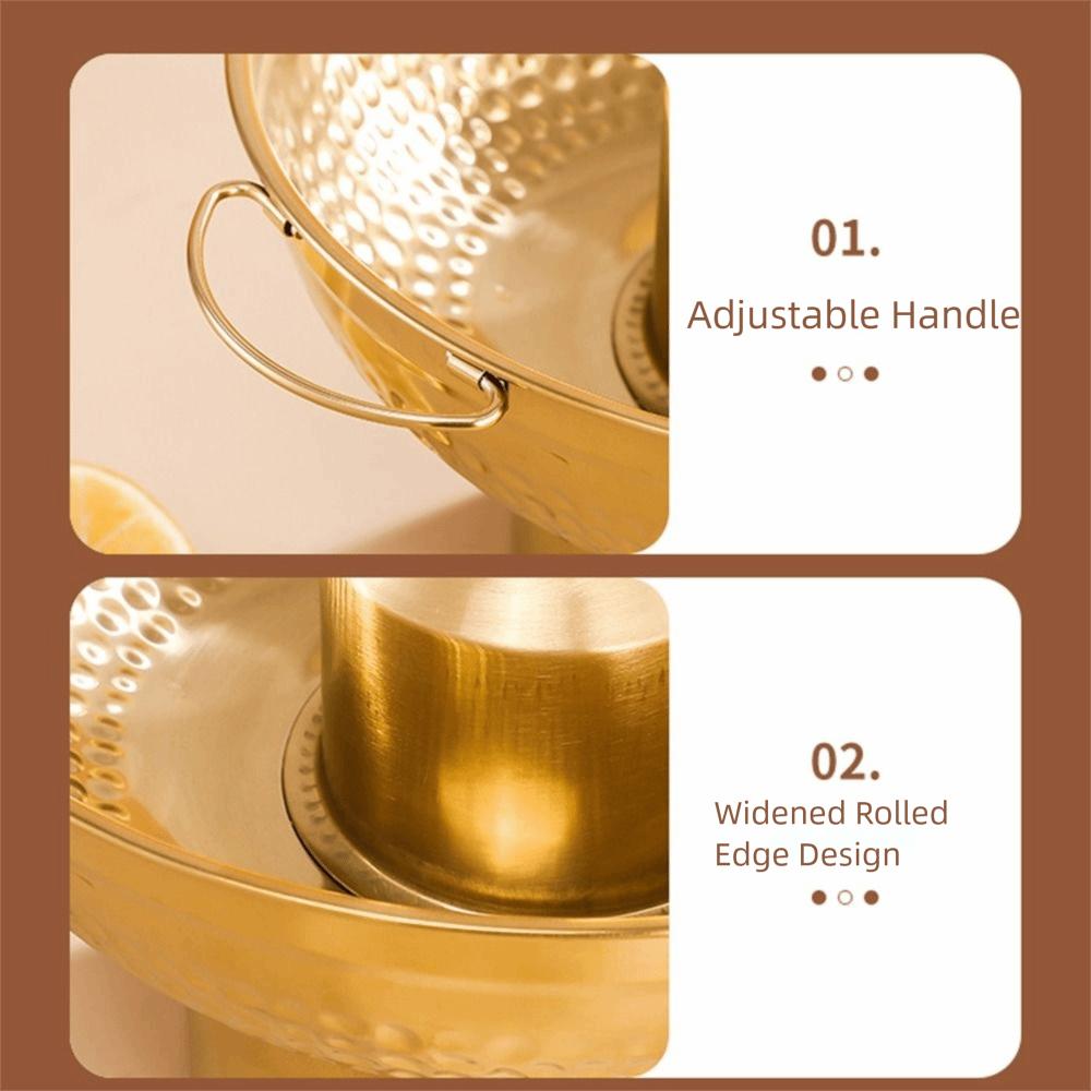 Thickened Stainless Steel Hot Pot Fast Heating Double Ears Hot Pot Dessert Holder  Restaurant