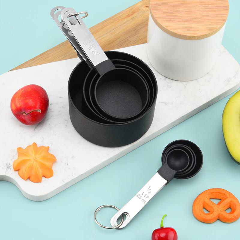 Utor Edelstahlgriff Kunststoff Messbecher und Löffel Set