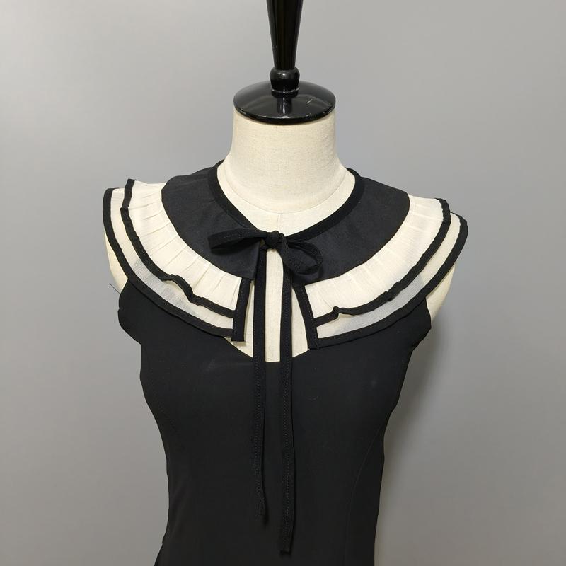 Double Layered Shawl Fake Collar Clown Performance Detachable Ruffle Neckwear Sweater Dress Faux Collar Accessories