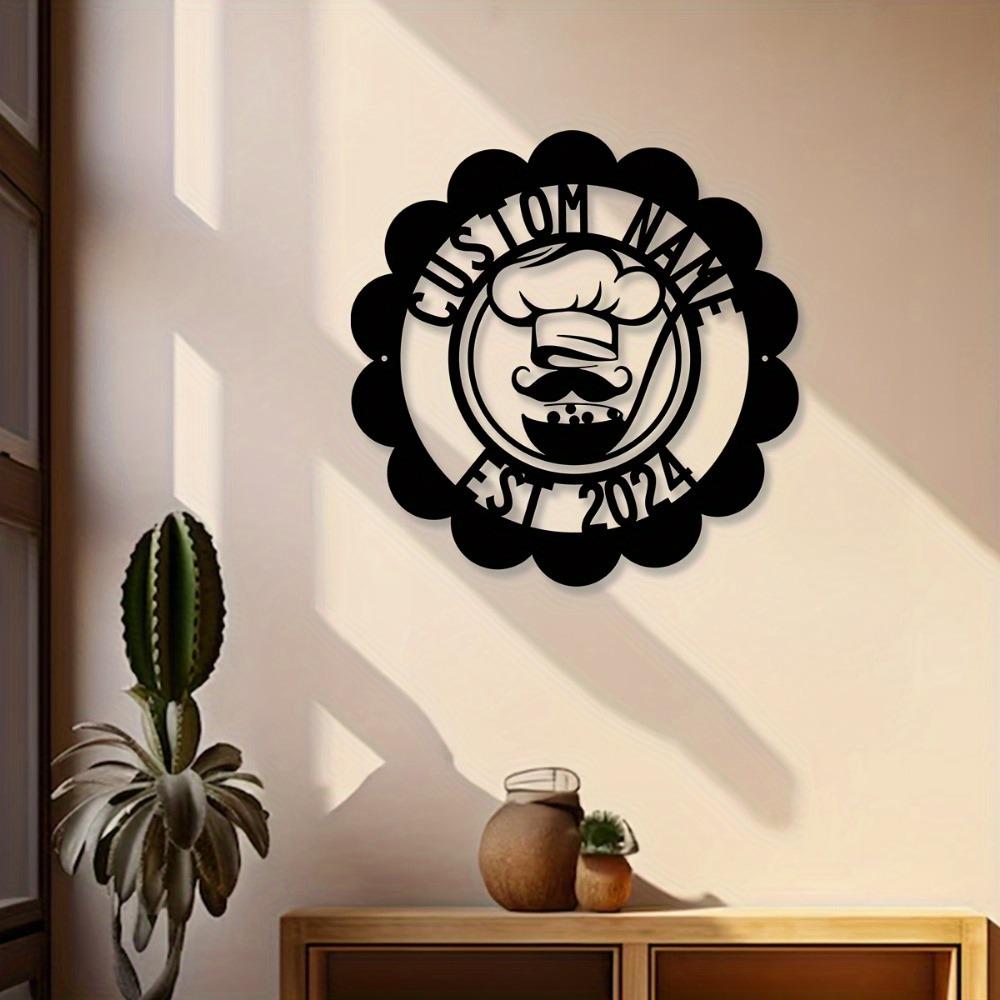 Personalized Chef Metal Wall Art Family Name Sign Home Decor Indoor Outdoor Living Room Gift Sculpture