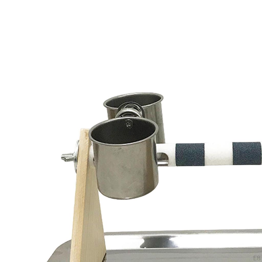 Vogel Papagei Spielständer Futterspender Futternapf Praktischer Spielständer Holzstange für Wellensittich