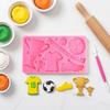 Motyw Piłkarski Forma do Fondantu Piłkarskiego Elastyczny Silikon Spożywczy Silikonowa Forma Piłkarska Bezpieczna w Kuchence Mikrofalowej Rękodzieło DIY