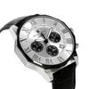 Chronograph 10 ATM Water Leather Panda [Salvatore Marra] Men's Watch, Resistant, Business/Formal Style, Strap, Silver, White/Black, Design,