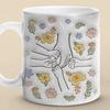 Ceramic Coffee Mug for Mom Floral Water Mug 11/15oz C-type Handle Drinking Cup Handcrafted Birthday Christmas Gift for Mom Grandma Daughter