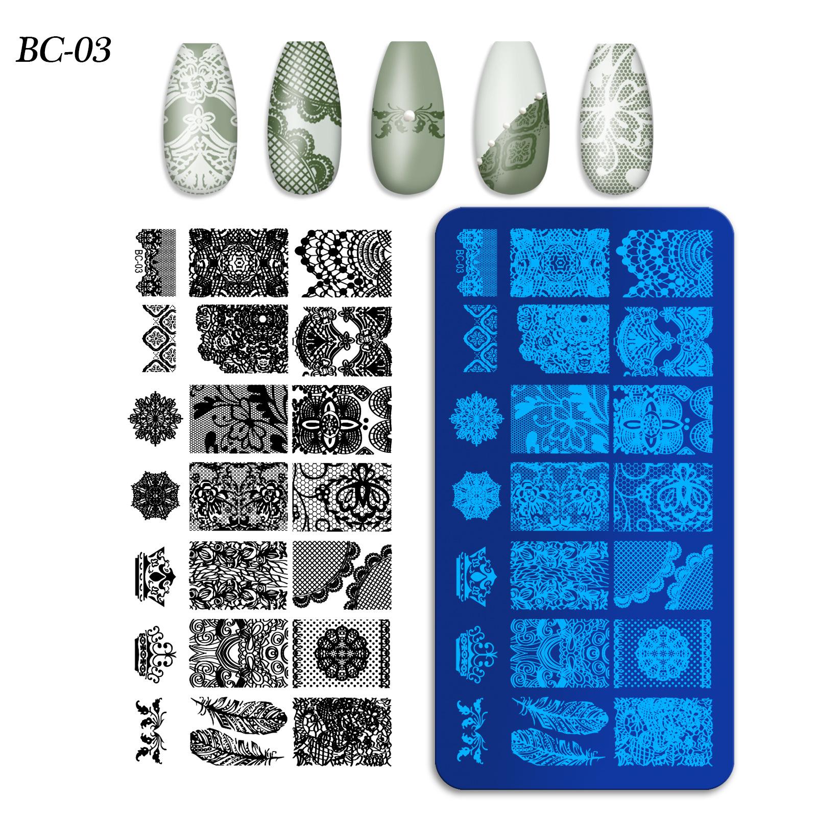 

Переводная печать на ногтях Трафаретная печать Лак для ногтей Стальная пластина Трафарет Прямоугольный цветной штамп Инструмент