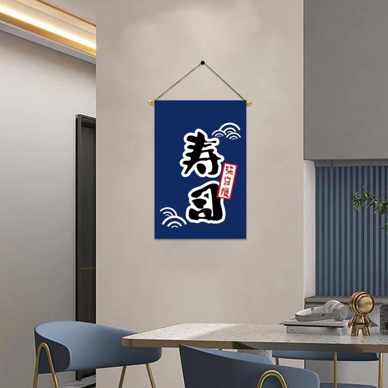 Vintage Signs Japanese Styles Hanging Banners Wine House Sushi Shop Hanging Flags for Restaurant Home Outdoor Decors