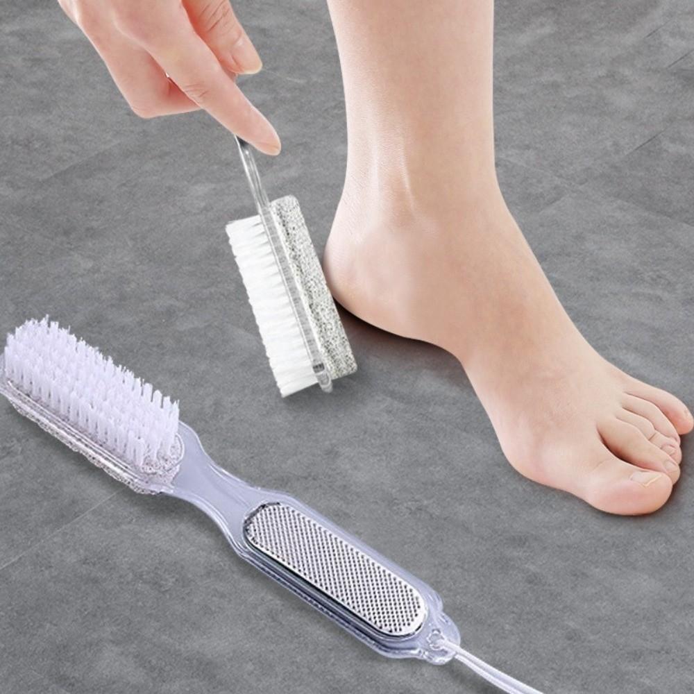 Professional 4 in 1 Foot Brush Multifunctional Smooth Feet Foot Care Scrubber Pedicure Grinding Foot Pumice Stone Cleaning Dust