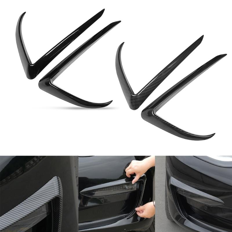 Front Fog Light Eyelid Eyebrow Molding Stripe ABS Decal Pre-Cut Sticker for Car Styling