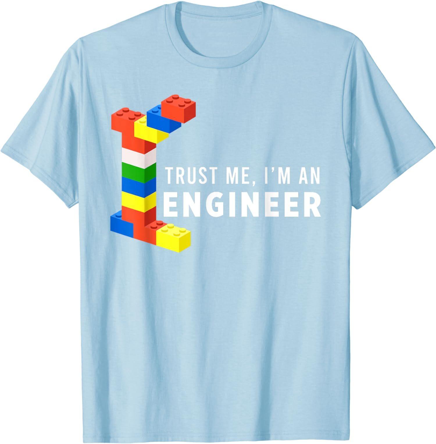 Funny Building Blocks Trust Me I Am An Engineer T-Shirt S разноцветный