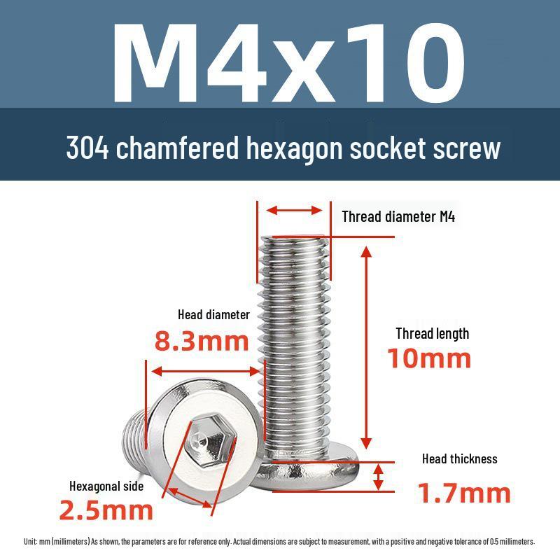 Yigu 304 Stainless Steel M2-M12 Countersunk Flat Head Hex Screw for Furniture & Cabinets