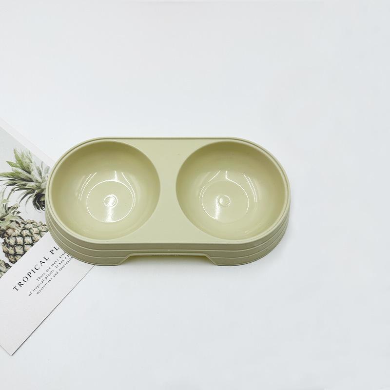 

Pet Double Bowl, Easy To Clean, Round Cat Bowl, Simple Thickened Food Bowl, Candy-colored Pet Bowl абрикосовый