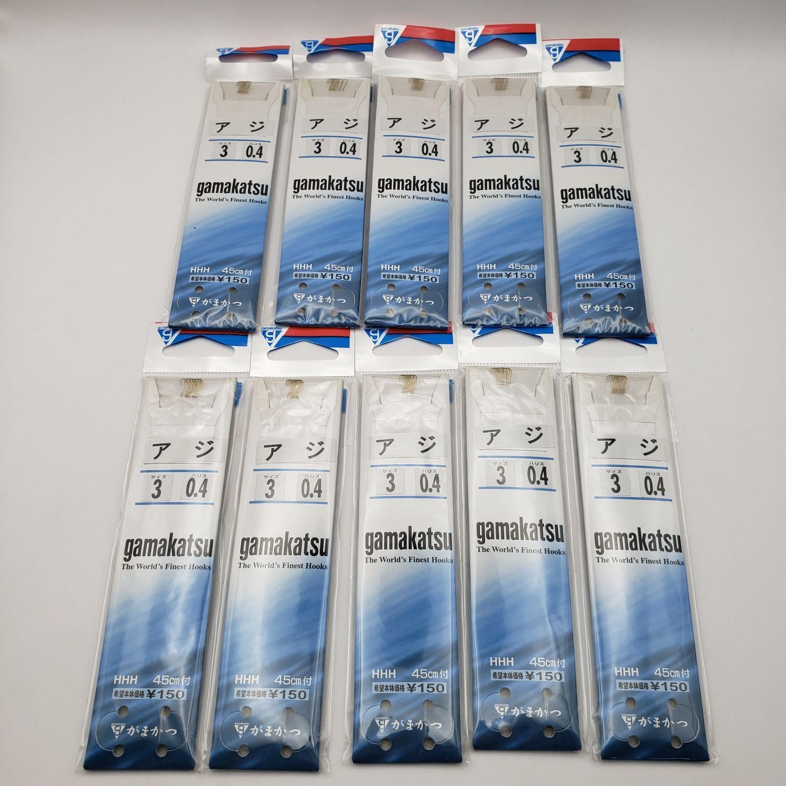 Used Set of 10 pieces Gamakatsu with thread Aji needle gold 3-04