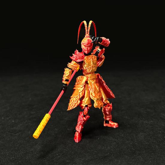 Monkey King Action Figure 3D Printed Movable Joints Monkey Model Great Sages Equalling Heaven Figurine Articulated Dummy Decoration Ornament