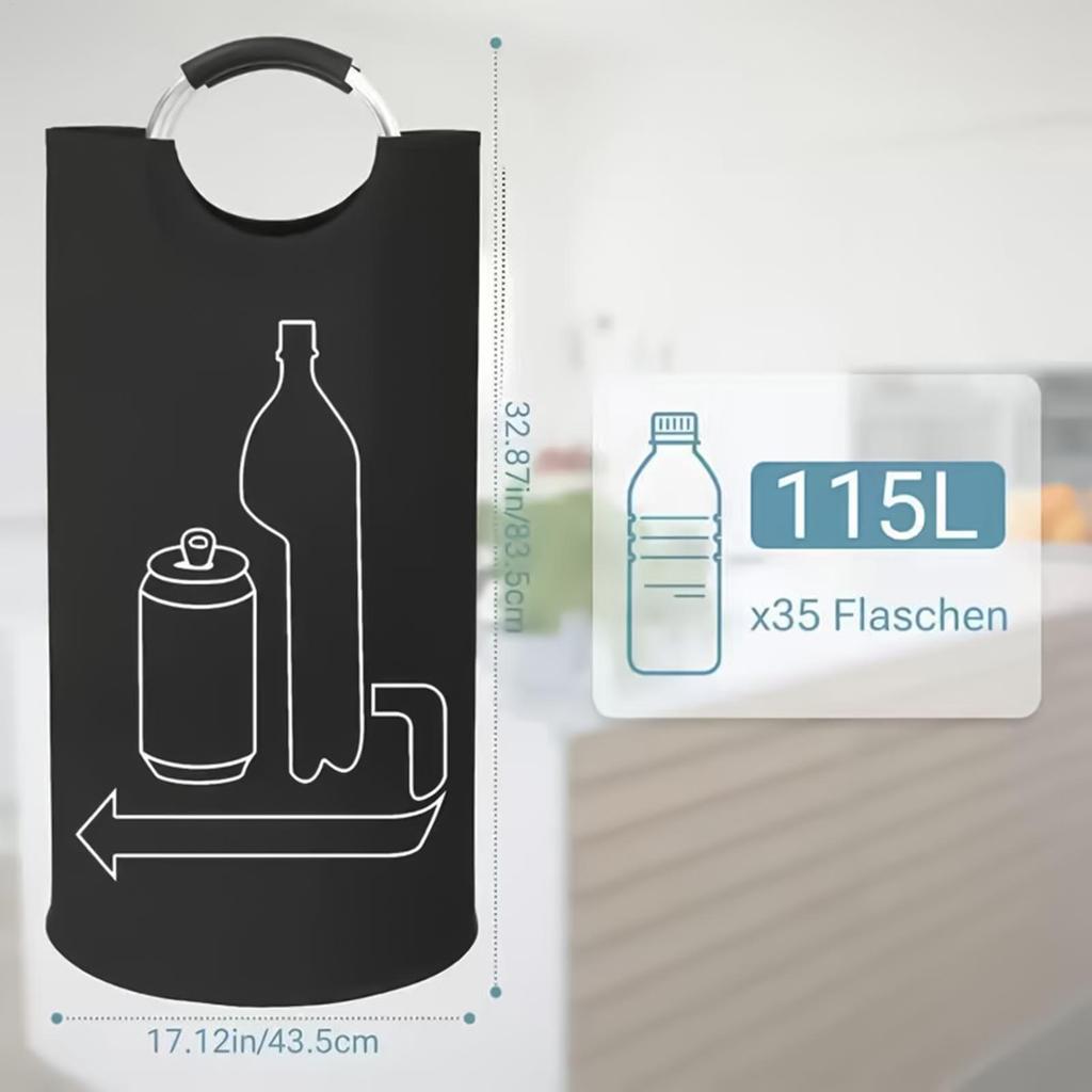 Deposit Bottles Container Large Capacity Storage Bags with Handles 115L Waste Glass Storage Container for Kitchen Home Garage