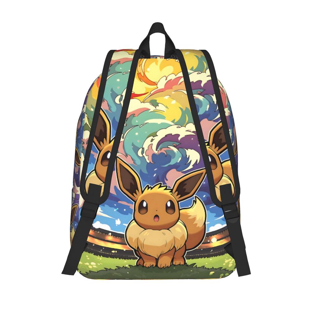 Fashion Pokemon Backpack Eeveelution Mochilas Fashion For Work Office Sturdy Shoulder Rucksack