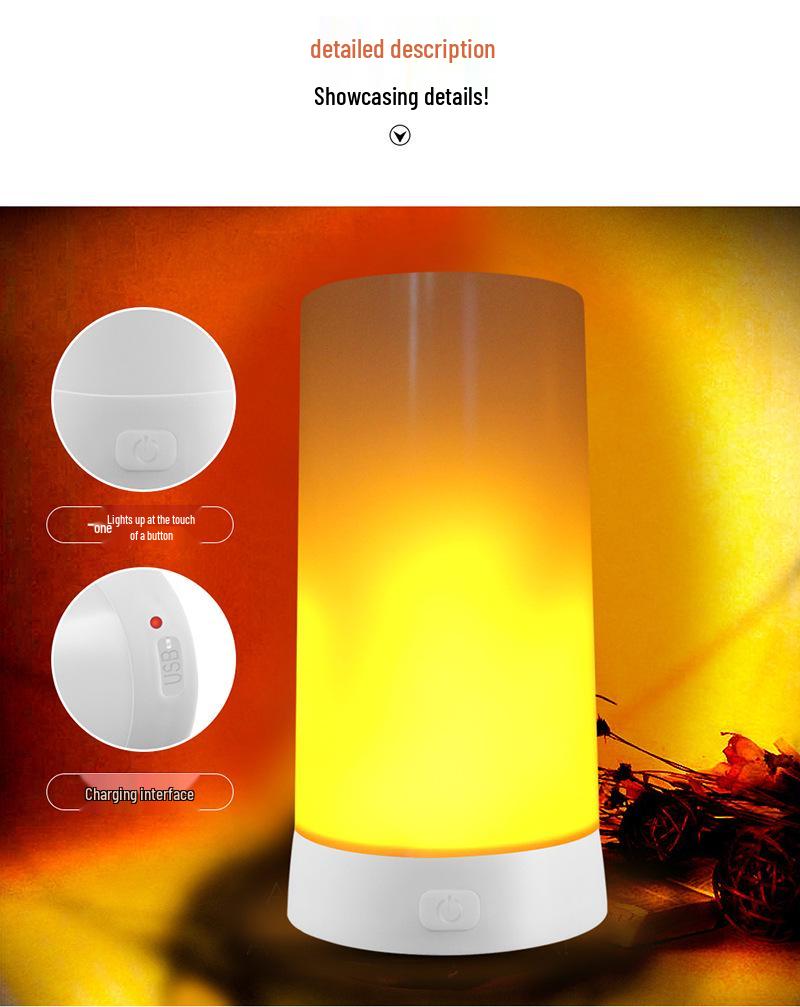 Gravity-Sensing Flame Decorative Table Lamp with Remote-Controlled Atmosphere Adjustment